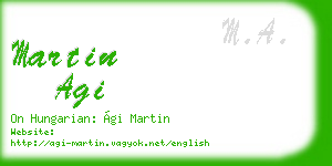 martin agi business card